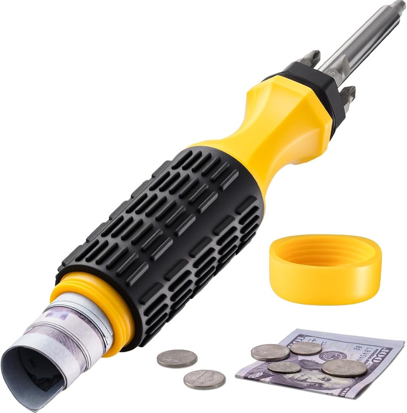 NiHome Screwdriver Diversion Safe, Hidden Storage Container for Cash, Steel Construction with Discreet Hollow Interior & Twist-Off Handle, Realistic Portable Secret Safe for Home and Travel Security - Image 1